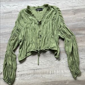 MINKPINK Green Long-Sleeve Top